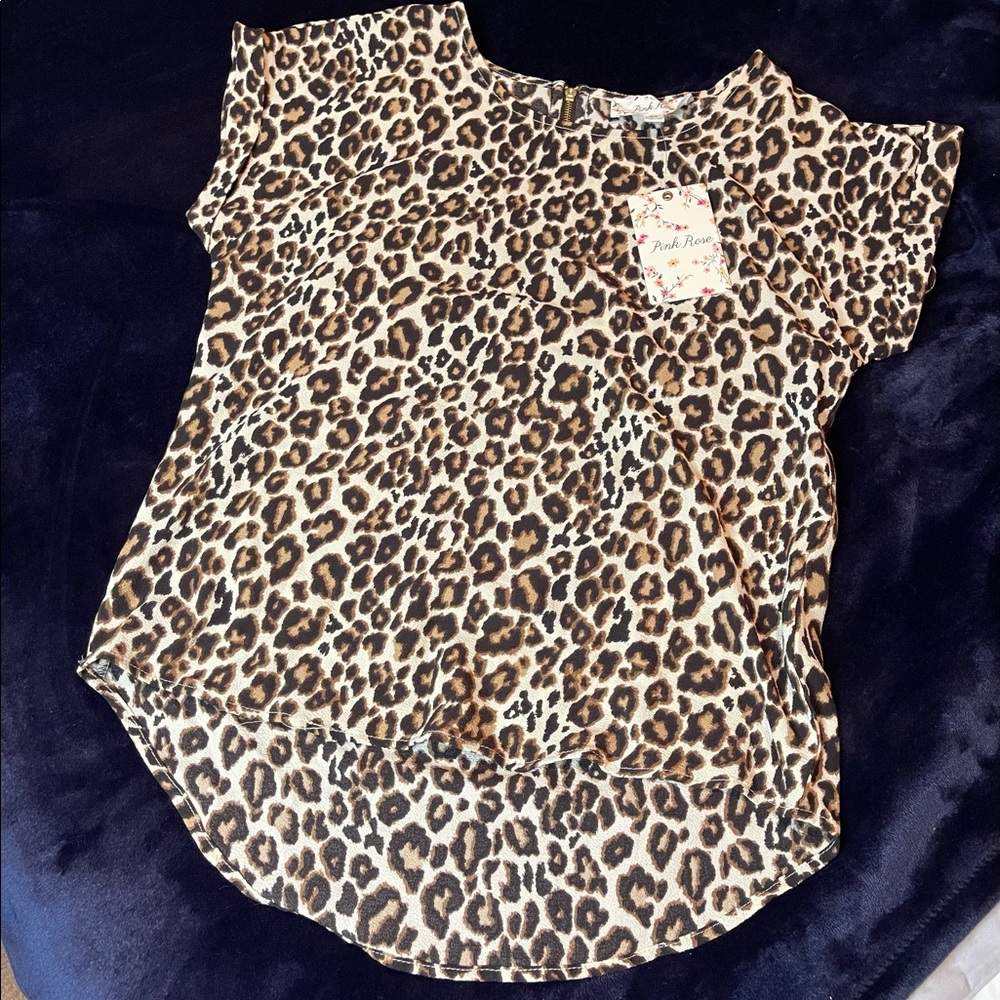NWT Pink Rose Leopard shirt